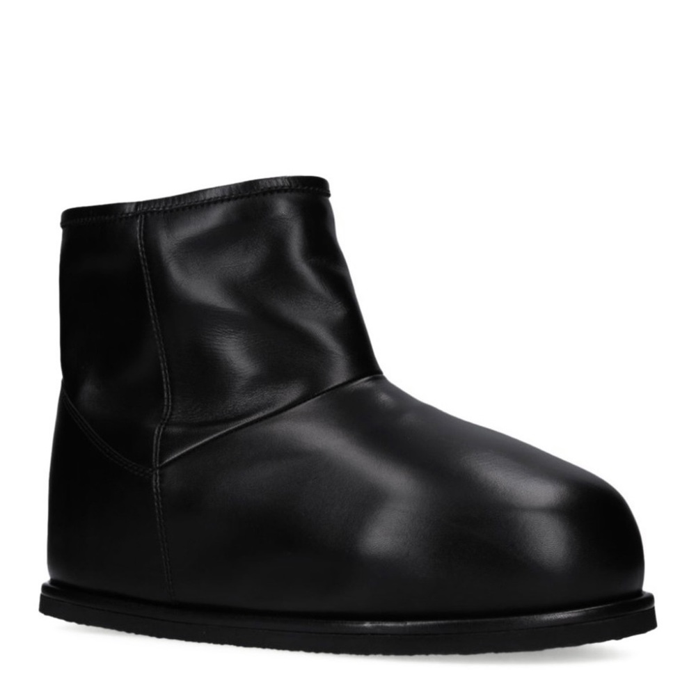 NEW AMINA MUADDI BLACK LEATHER BOOTS